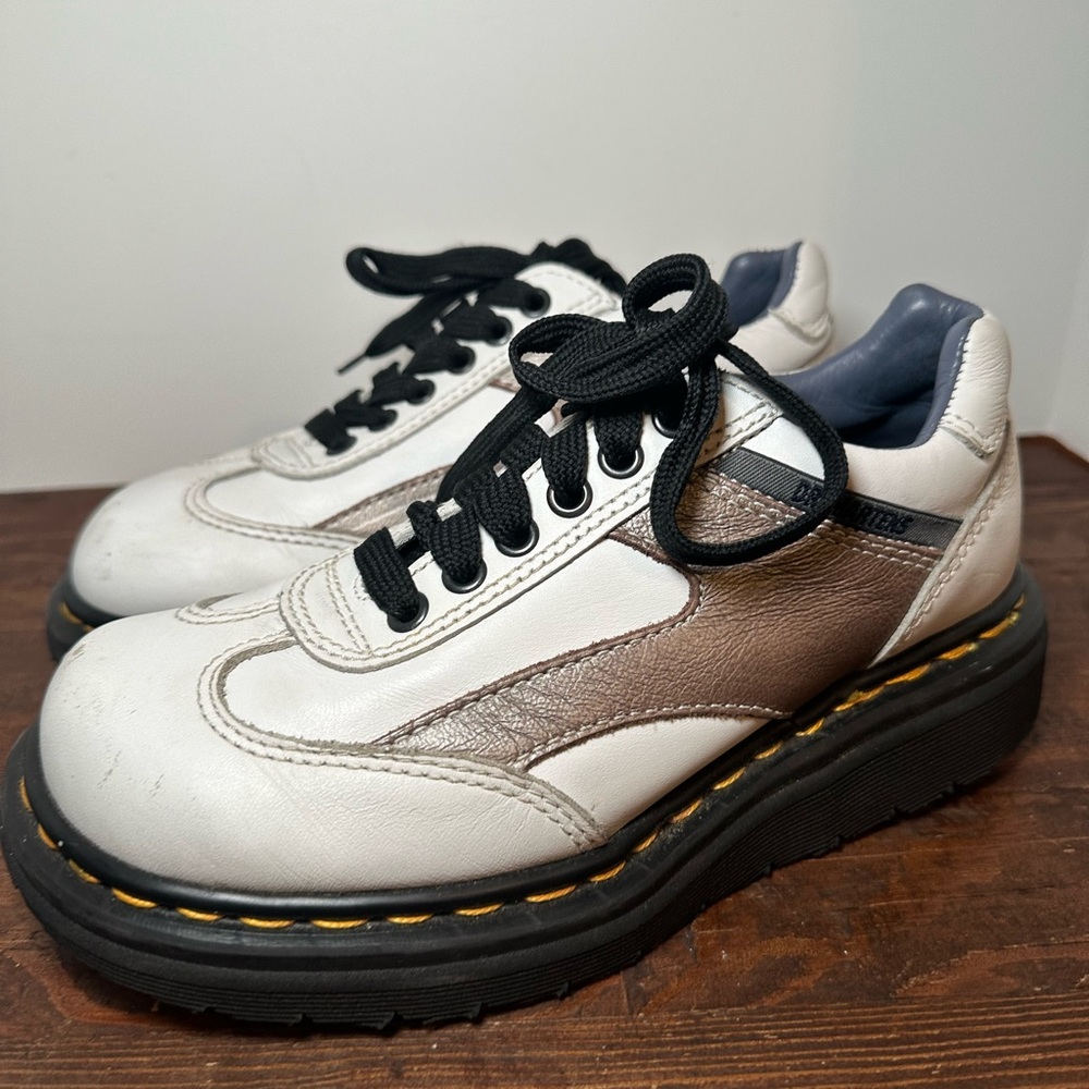 Vintage Rare White‎ Dr Doc Martens England Shoes Oxford UK 4 US 5/6 Chunky Y2K.